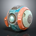 Orange And Blue Mechanical Signal Device With Circular Design Lens And Signal 13