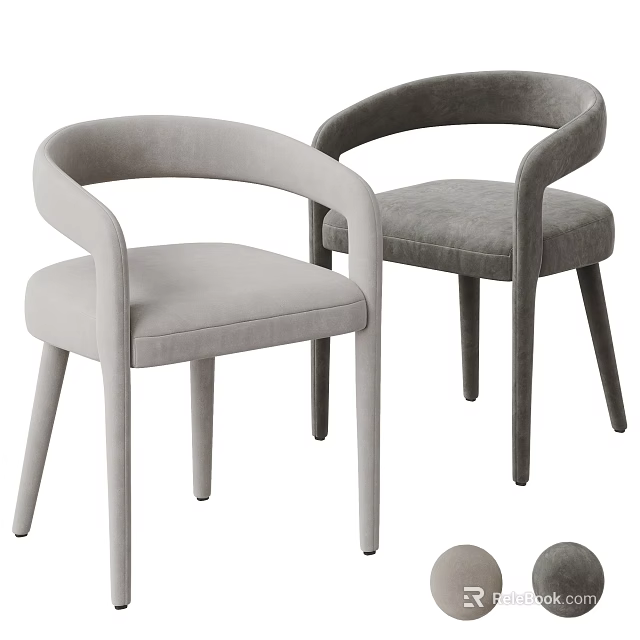 Modern Accent Chair Light And Dark Gray Fabric Upholstered With Armrest And Slender Tapered Legs 3d model 