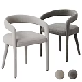 Modern Accent Chair Light And Dark Gray Fabric Upholstered With Armrest And Slender Tapered Legs