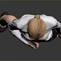 Professional Woman In White Shirt And Checkered Skirt Holding Folder Standing Pose