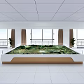 Spacious Leisure Area With Large Windows Green Plants And Comfortable Seating 3d model