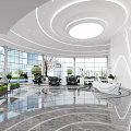 4S Store Elegant Showroom Interior With Car Display Green Plants And Modern Lighting