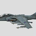 Modern Military Fighter Jet with Royal Air Force Markings and Mounted Missiles
