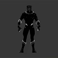 Game Movie Character In Black Tactical Suit With Silver Accents Standing Pose