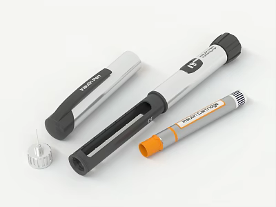 Ergonomic Pen Style And Handheld Medical Devices With Orange Accents For Healthcare 3d model