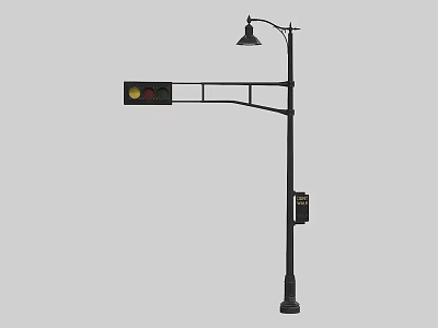 Modern Outdoor Light With Metal Pole And Classic Shade For Street Illumination 3d model