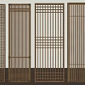 New Chinese-style partition wooden partition hollow 3d model