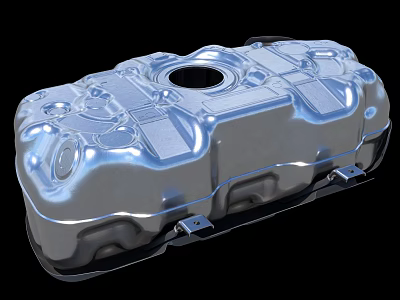 Metal Fuel Tank With Structured Surface Circular Opening And Mounting Brackets 3d model