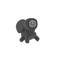 Cute Animal Shaped Black Clock With White Numbers And Pointers Design