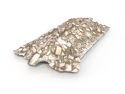 Natural Stone Wood Panel With Fragmented Texture And Rustic Surface Design 3d model