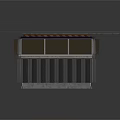Industrial Workbench Structure With Long Rectangular Shape Multiple Compartments And Grilled Base