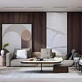 Modern Sofa Coffee Table Combination Simple 3d model