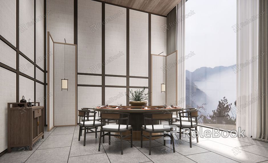 New Chinese Private Room Restaurant Private Room model