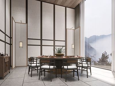 New Chinese Private Room Restaurant Private Room model