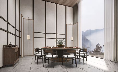 New Chinese Private Room Restaurant Private Room 3d model