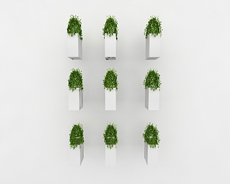 green plant wall 3d model