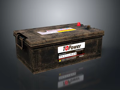 10Power Lead Acid Battery With Heavy Duty Black Casing And Top Terminals 3d model