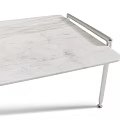 Modern Minimalist Coffee Table With Metal Frame And Rectangular Smooth Wooden Top 3d model