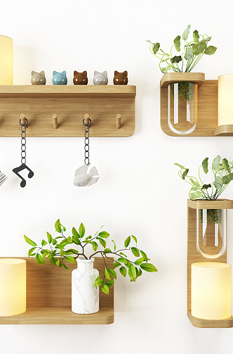 Nordic Wall Shelf Wall Decorations 3d model