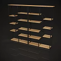 Modern Display Shelf With Wooden Shelves Metal Frame And Multiple Layers For Retail Product