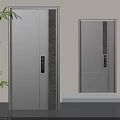 Modern Security Door With Decorative Patterns And Advanced Security Lock System 3d model