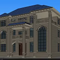 Classic European Detached Villa Exterior Featuring Balcony Large Windows Porch And Ornate Design