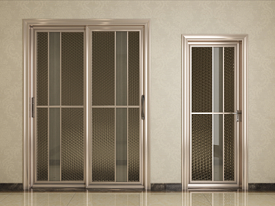 Modern swing door aluminum magnesium alloy door 3d model