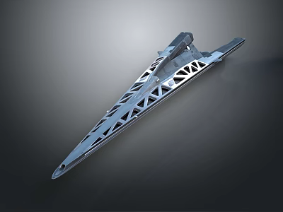 Sleek Metallic Industrial Component With Geometric Perforated Patterns And Streamlined Design 3d model