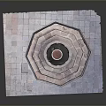 Decorative Outdoor Fountain With Circular Multi tiered Steps And Stone Slab Base