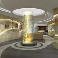 Elegant Modern Exhibition Hall Interior With Curved Architecture Lighting Display Areas And Polished Floor