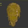 3D Rendered Female Head With Curly Light Brown Hair And Realistic Facial Features
