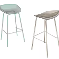 Modern Transparent Bar Stools With Metal Frames And Different Transparent Tints 3d model