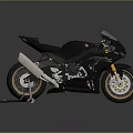 Modern Black Sport Motorcycle With Sleek Design Shiny Exhaust And Gold Wheels