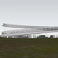 Modern Observation Deck Landscape Bridge Landscape Structure Landscape Gallery Landscape Platform Curve Observation Deck Curve Plank Road 3d model