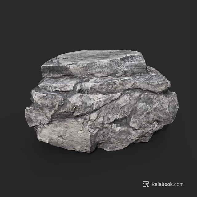 Natural Stacked Stones And Wooden Elements With Rustic Texture For Decorative Design 3d model 
