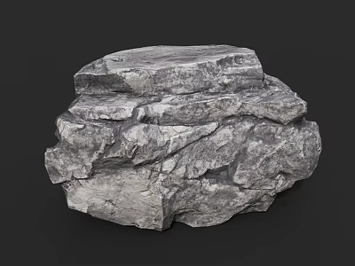 Natural Stacked Stones And Wooden Elements With Rustic Texture For Decorative Design 3d model