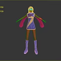 3D Superhero Character With Red Blue Yellow Costume Red Cape And Lightning Symbol