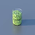 Fresh Green Grapes Filled in Transparent Glass Cup on Gray Surface