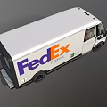 White FedEx Express Delivery Van With Company Logo And Exterior Features