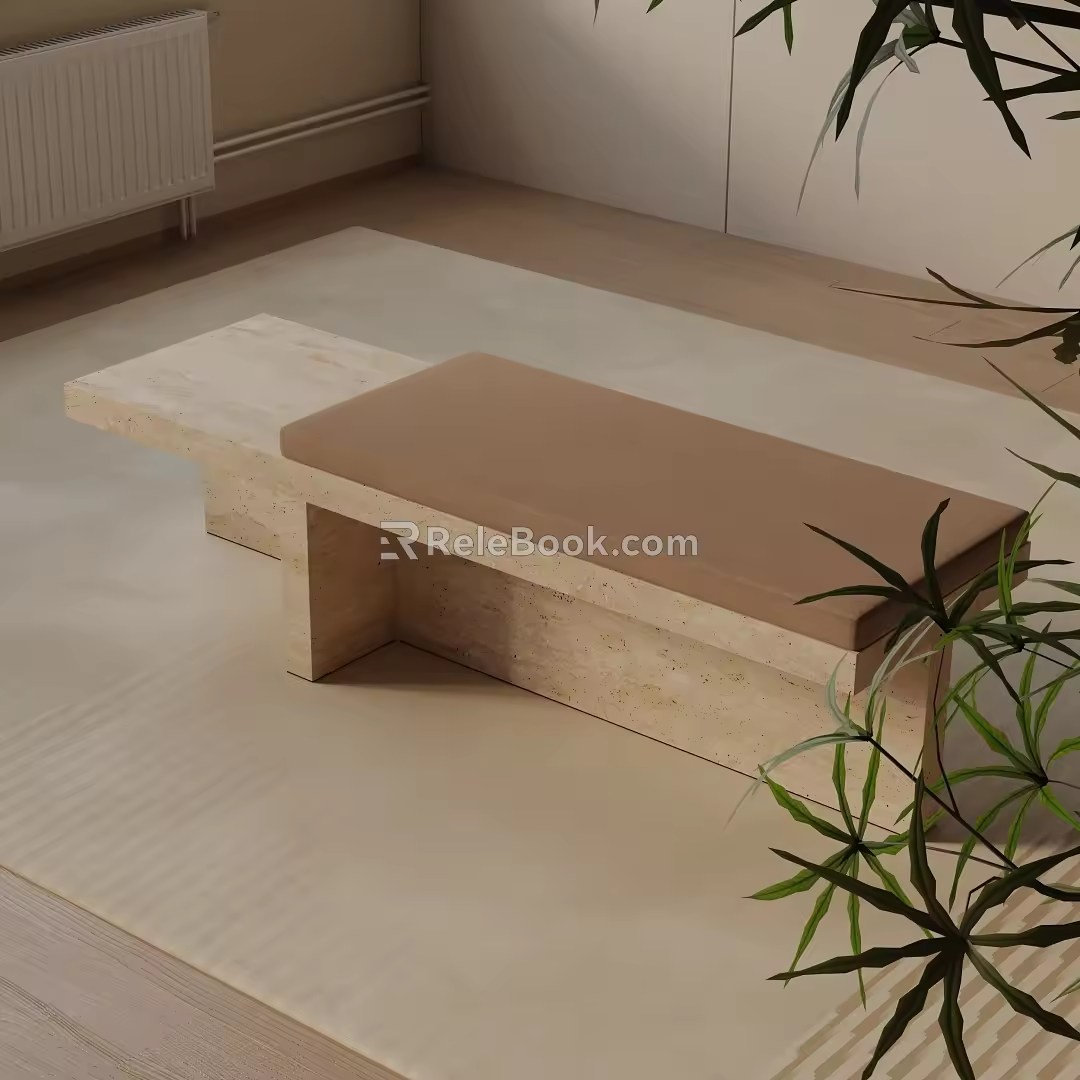 Modern shoe changing stool 3d model