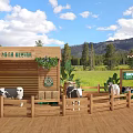 Agricultural Science Park Restroom With Natural Surroundings And Farm Animals