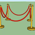 Golden Post Stanchion Fence With Red Ropes For Event Crowd Control