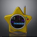 Yellow Star Shaped Toy Radio With Display Screen Antenna And Colorful Buttons