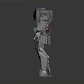 3D Rendered Mechanical Robot With Metallic Armor And Functional Joints