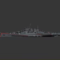 Modern Warship 3D Model With Detailed Deck Hull And Bridge Structure 3d model