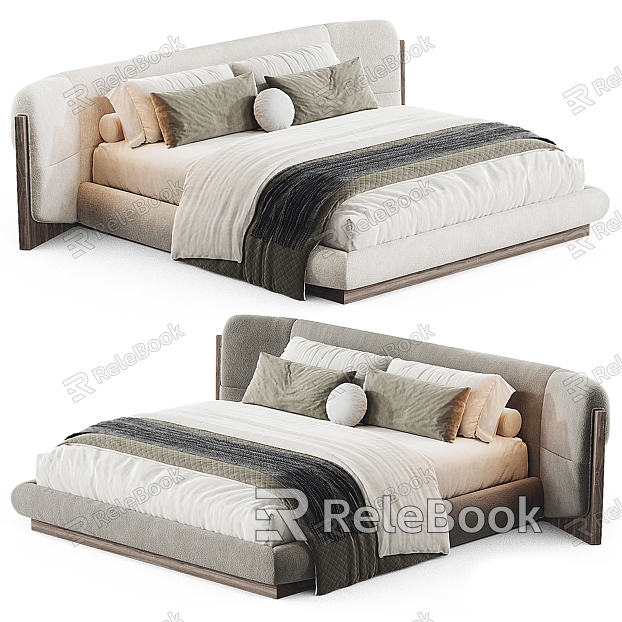 Modern fabric double bed model