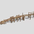 Wooden Boardwalk Structure Featuring Wooden Planks And Railings Design Elements