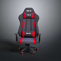 Ergonomic Black Red Gaming Chair With FURY Logo And Adjustable Armrests