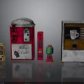 Different Colored Electronic Vending Machines Including Atomic Cola And Coffee Dispensers