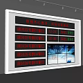 Electronic Information Display Screen Showing Queue Numbers And Parking Updates 3d model